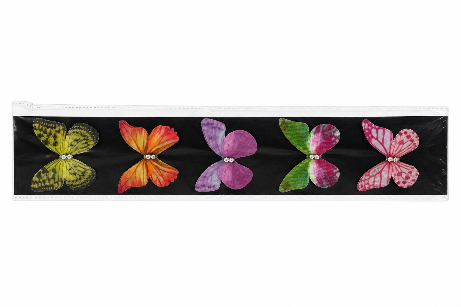 Multi coloured butterfly clips