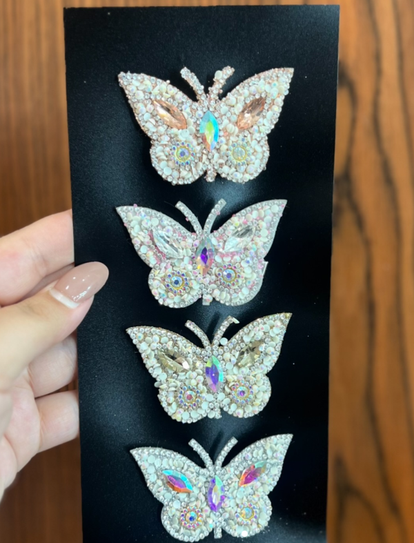 Studded Embellished Butterfly Clips