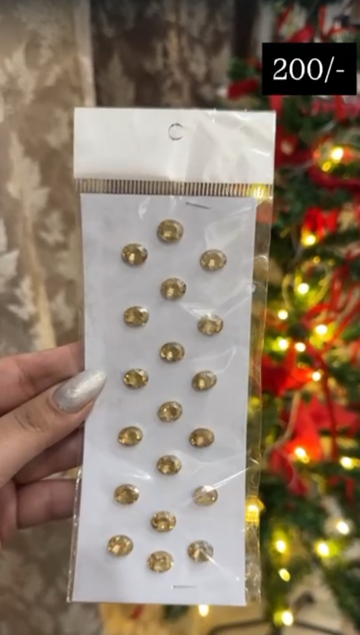 Gold Crystal Hair Stone Stickers