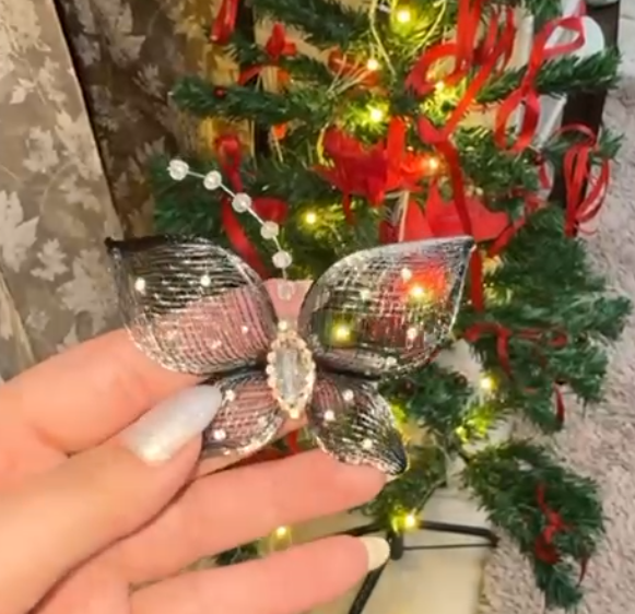 Black Holographic Butterfly Hair Clip