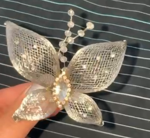 Silver Holographic Butterfly Hair Clip