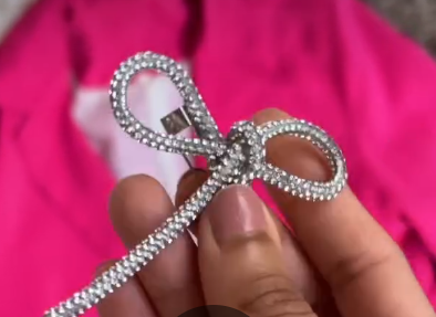 Rhinestone bow for clothes- 2 bows