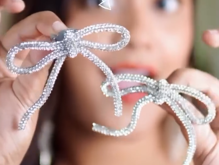 Rhinestone bow for clothes- 2 bows