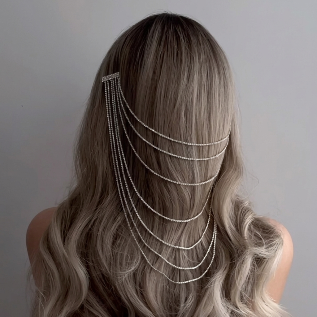 Rhinestone chains -Silver Strands