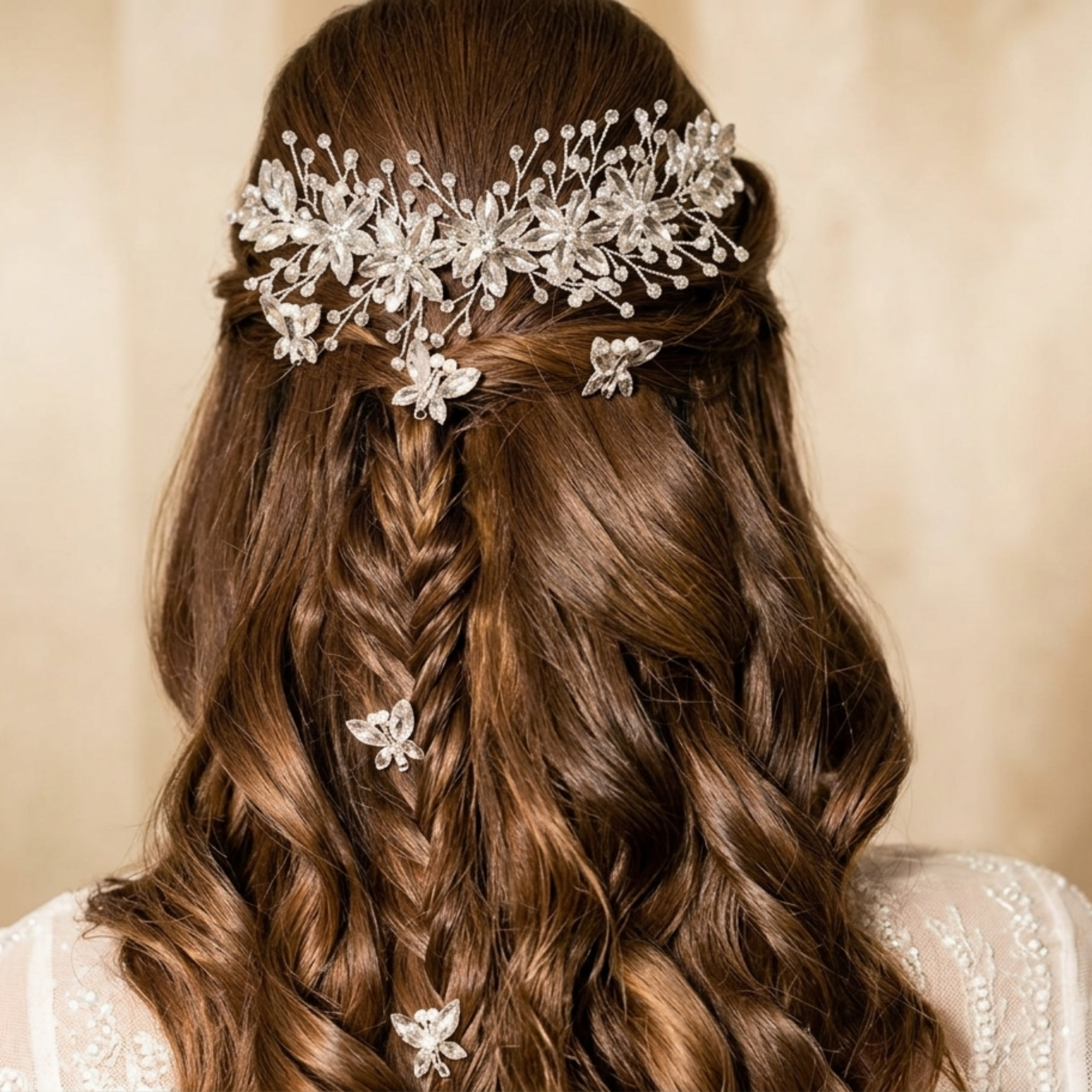 Premium Crystal Flower Hair Band