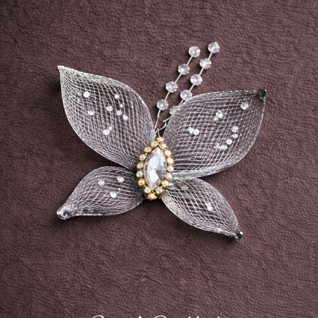 Silver Holographic Butterfly Hair Clip