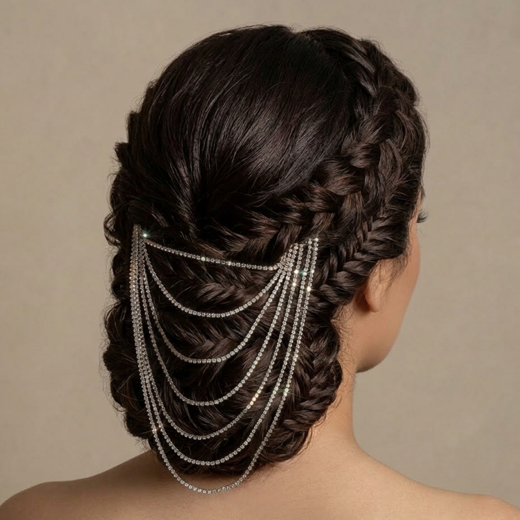 Rhinestone chains -Silver Strands