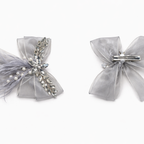 Elegant Pearl Feather Bow Hair Clip