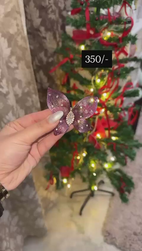 Purple Holographic Butterfly Hair Clip