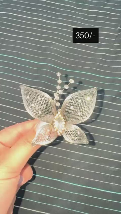 Silver Holographic Butterfly Hair Clip