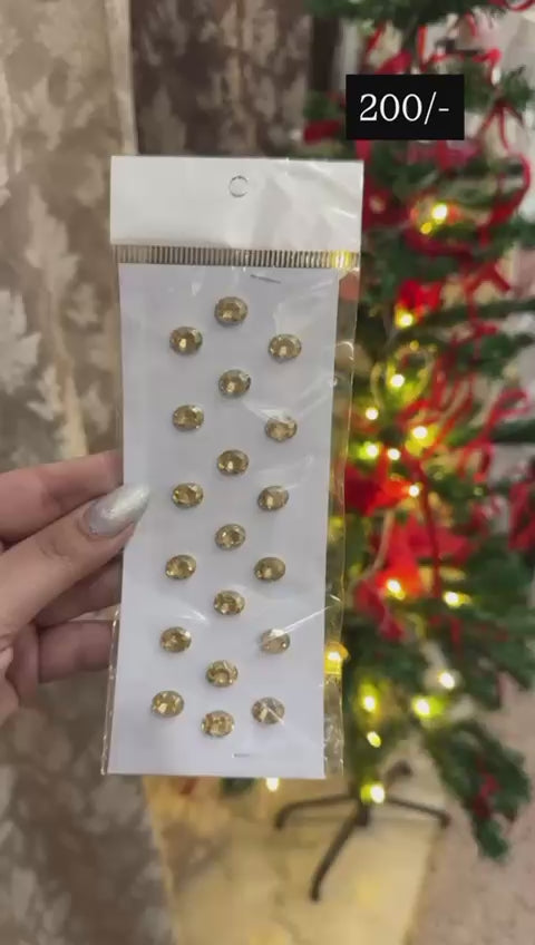 Gold Crystal Hair Stone Stickers