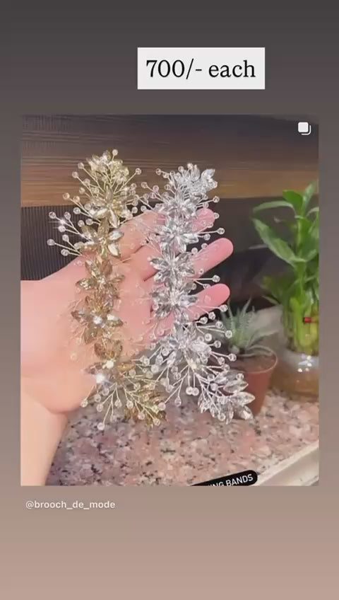 Premium Crystal Flower Hair Band